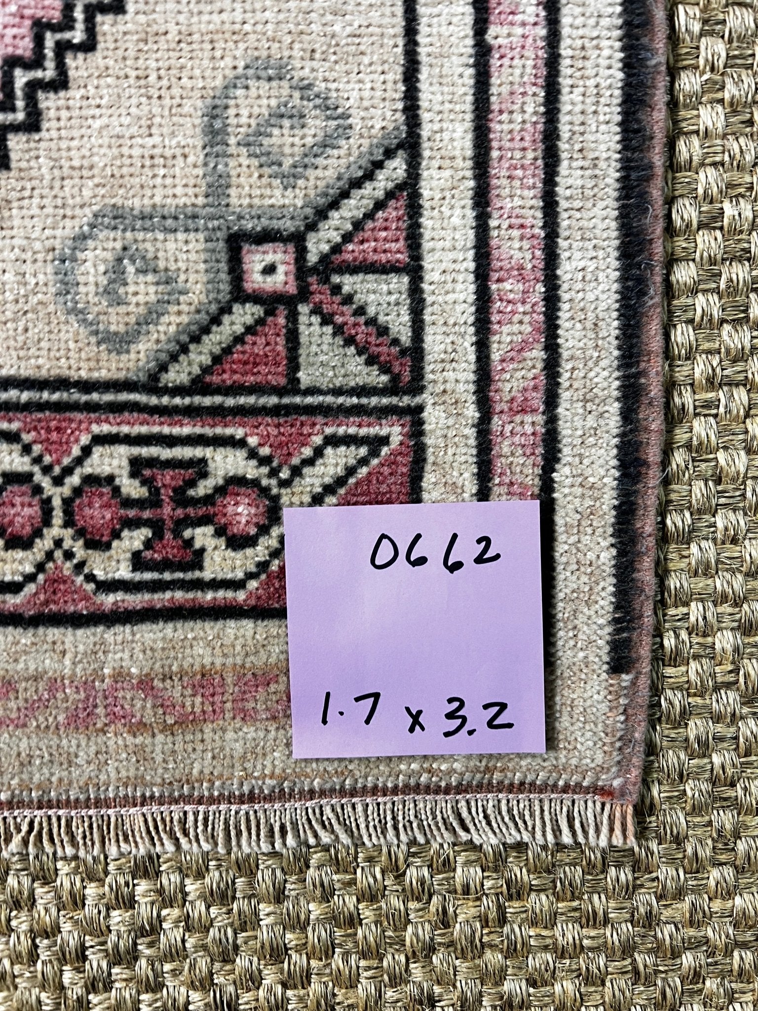 Vintage 1.7x3.2 Turkish Oushak Pink and Ivory Small Rug | Banana Manor Rug Factory Outlet