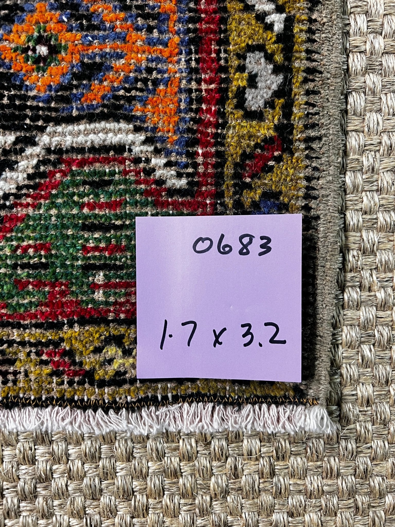 Vintage 1.7x3.2 Turkish Oushak Red and Gray Multicolor Small Rug | Banana Manor Rug Factory Outlet