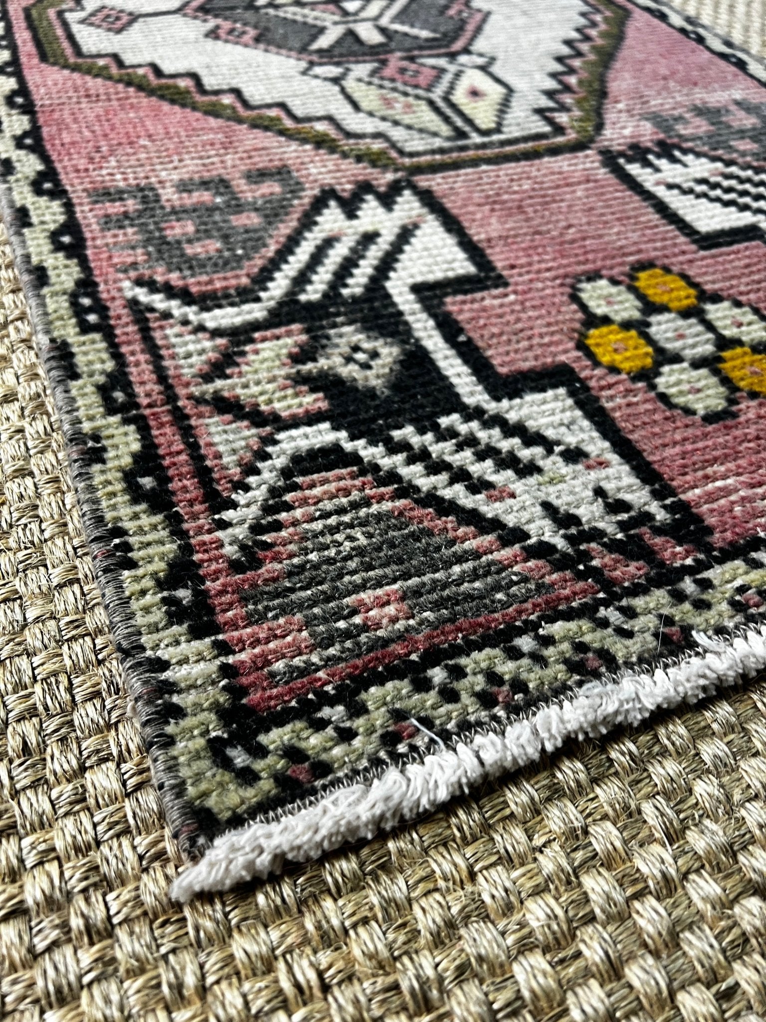 Vintage 1.7x3.8 Turkish Oushak Rust and Gray Small Rug | Banana Manor Rug Factory Outlet