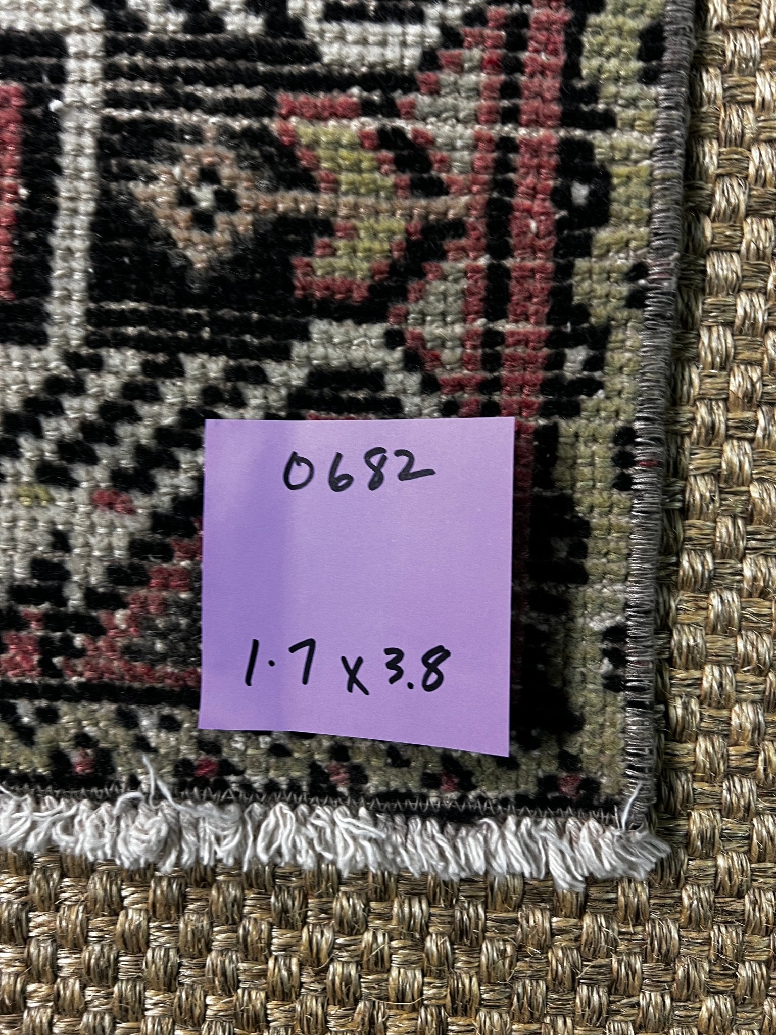 Vintage 1.7x3.8 Turkish Oushak Rust and Gray Small Rug | Banana Manor Rug Factory Outlet