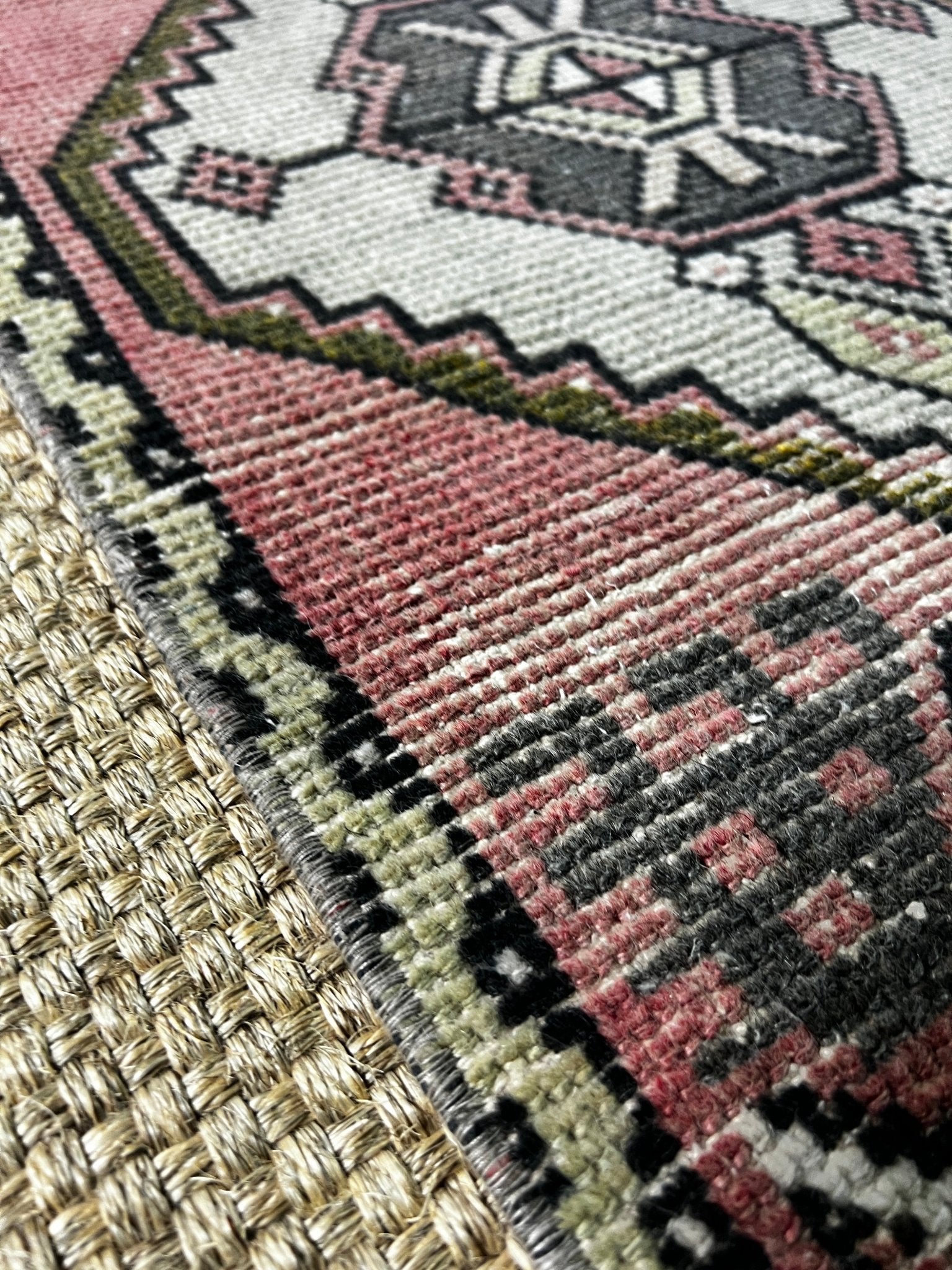Vintage 1.7x3.8 Turkish Oushak Rust and Gray Small Rug | Banana Manor Rug Factory Outlet