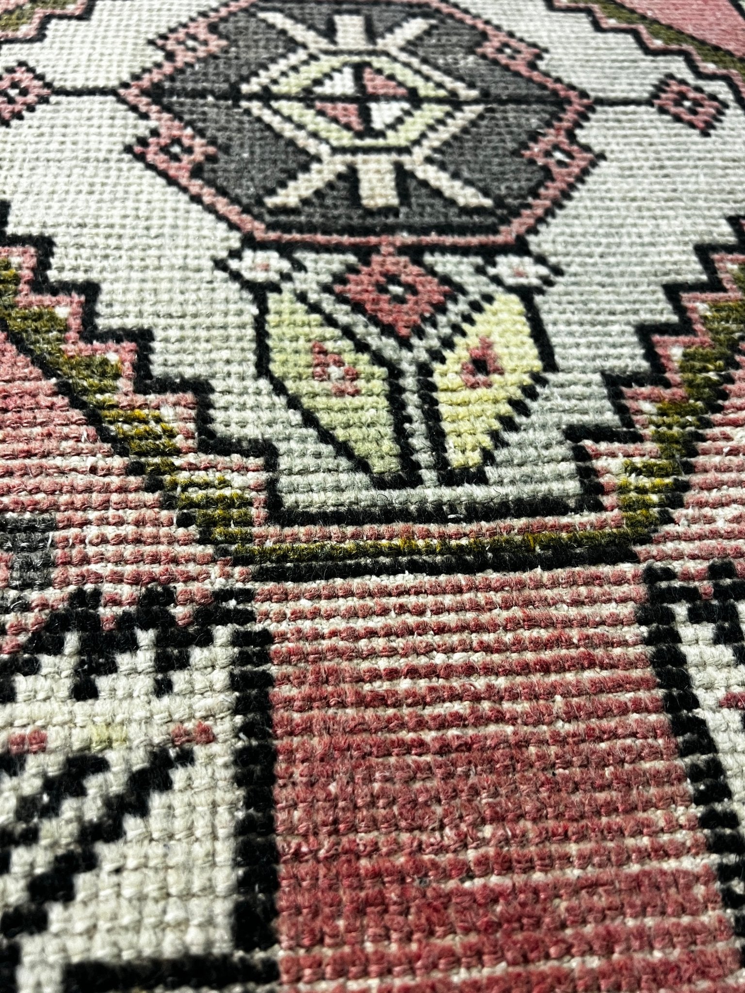 Vintage 1.7x3.8 Turkish Oushak Rust and Gray Small Rug | Banana Manor Rug Factory Outlet