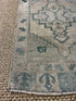 Vintage 1.8x3 Turkish Oushak Aqua and Beige Small Rug | Banana Manor Rug Factory Outlet