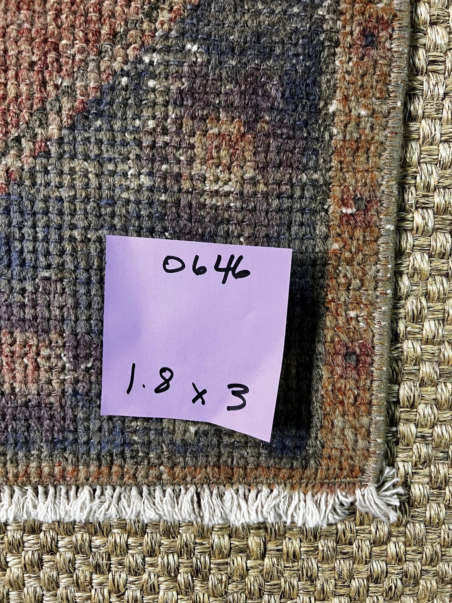 Vintage 1.8x3 Turkish Oushak Rust and Slate Gray Small Rug | Banana Manor Rug Factory Outlet