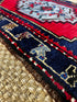 Vintage 1.8x3.1 Turkish Oushak Navy Blue and Red Small Rug | Banana Manor Rug Factory Outlet