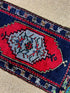 Vintage 1.8x3.1 Turkish Oushak Navy Blue and Red Small Rug | Banana Manor Rug Factory Outlet
