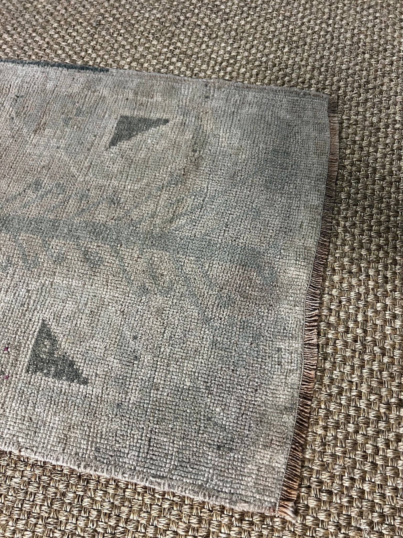 Vintage 1.8x3.10 Turkish Oushak Beige and Aqua Small Rug | Banana Manor Rug Factory Outlet