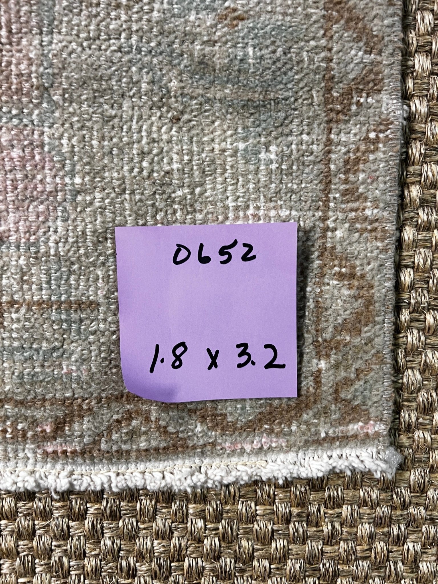 Vintage 1.8x3.2 Turkish Oushak Pink and Sage Small Rug | Banana Manor Rug Factory Outlet