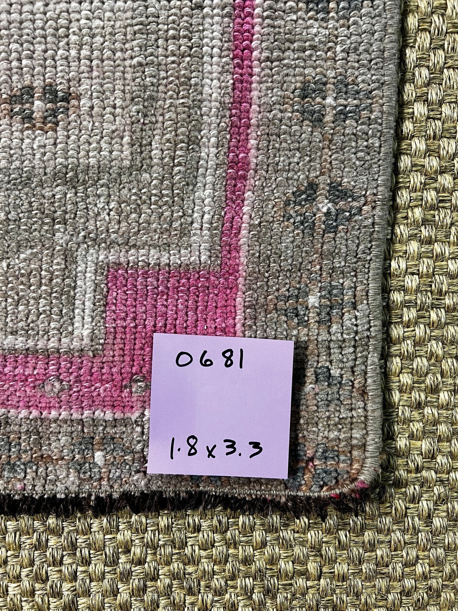 Vintage 1.8x3.3 Turkish Oushak Pink and Beige Small Rug | Banana Manor Rug Factory Outlet