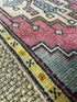 Vintage 1.8x3.5 Turkish Oushak Dark Pink and Gray Small Rug | Banana Manor Rug Factory Outlet