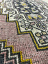 Vintage 1.8x3.8 Turkish Oushak Pink and Black Small Rug | Banana Manor Rug Factory Outlet