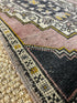 Vintage 1.8x3.8 Turkish Oushak Pink and Black Small Rug | Banana Manor Rug Factory Outlet