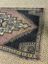 Vintage 1.8x3.8 Turkish Oushak Pink and Black Small Rug | Banana Manor Rug Factory Outlet