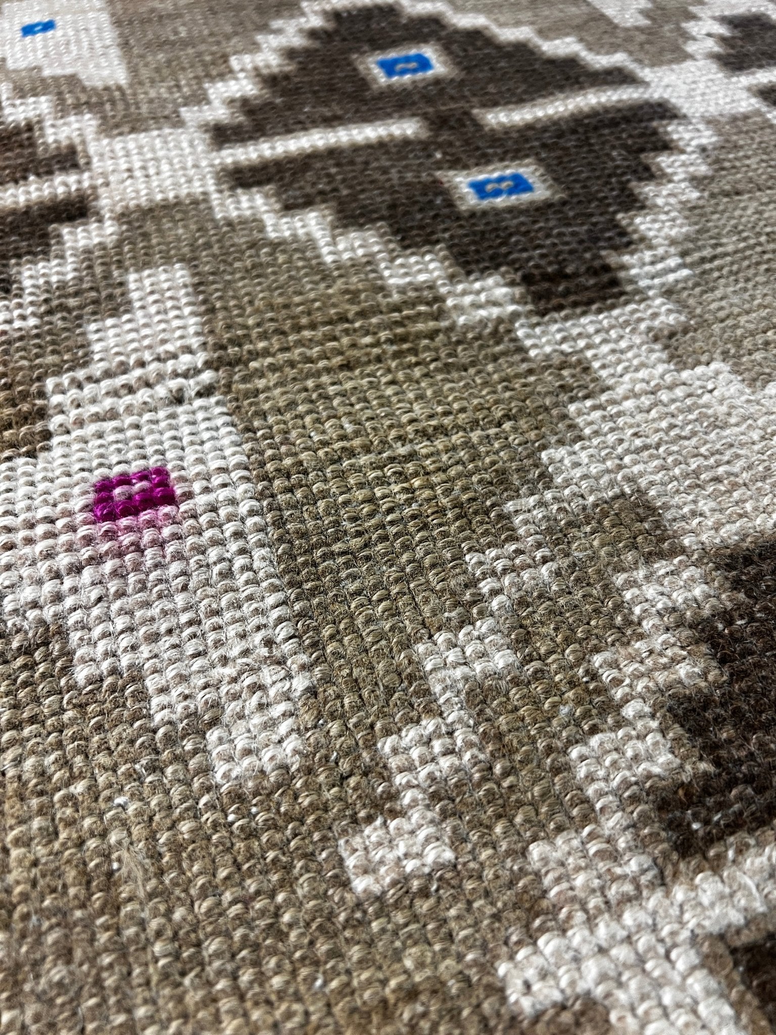 Vintage 1.9x3.2 Turkish Brown and Tan Small Rug | Banana Manor Rug Factory Outlet