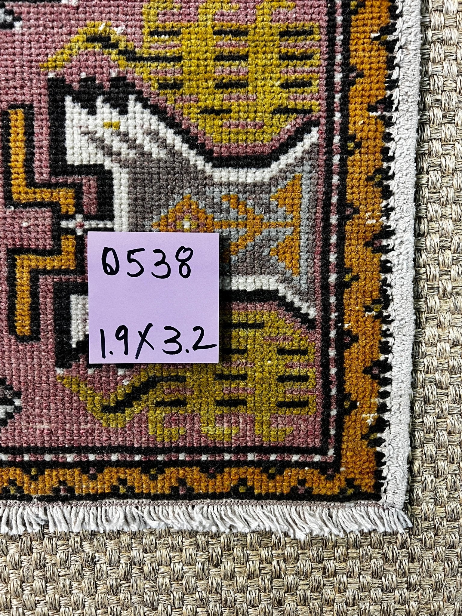 Vintage 1.9x3.2 Turkish Oushak Pink and Gold Small Rug | Banana Manor Rug Factory Outlet