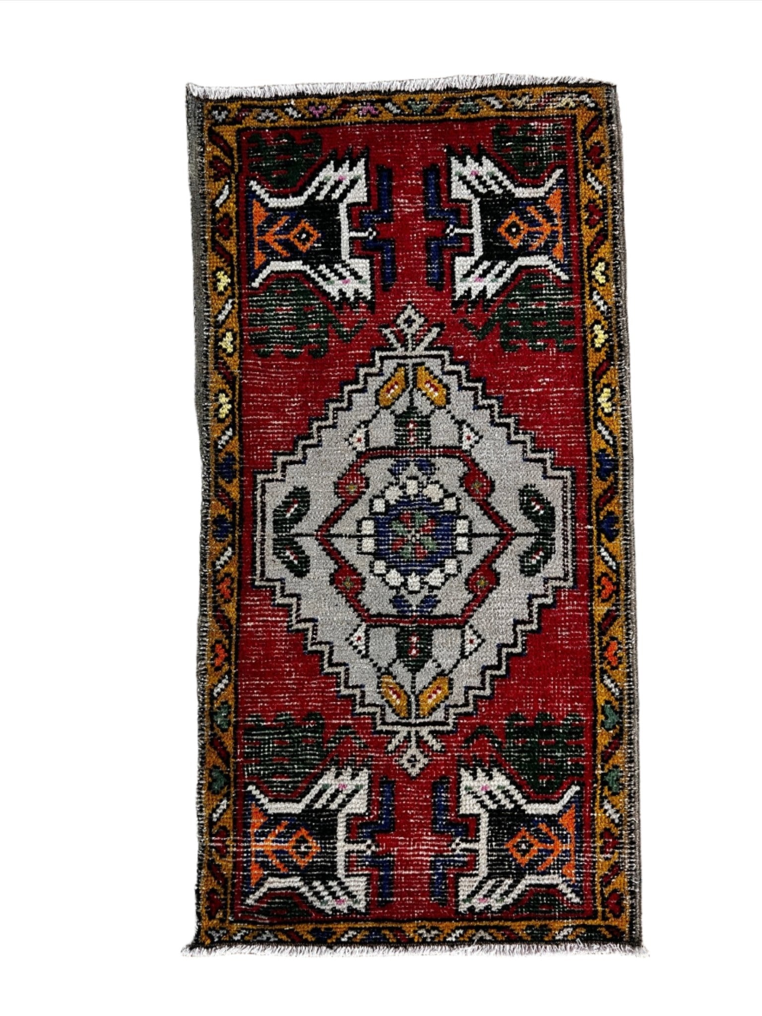 Vintage 1.9x3.5 Red Turkish Oushak Small Rug – Banana Manor Rug Factory ...