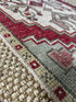 Vintage 1.9x3.7 Turkish Oushak Gray and Red Small Rug | Banana Manor Rug Factory Outlet