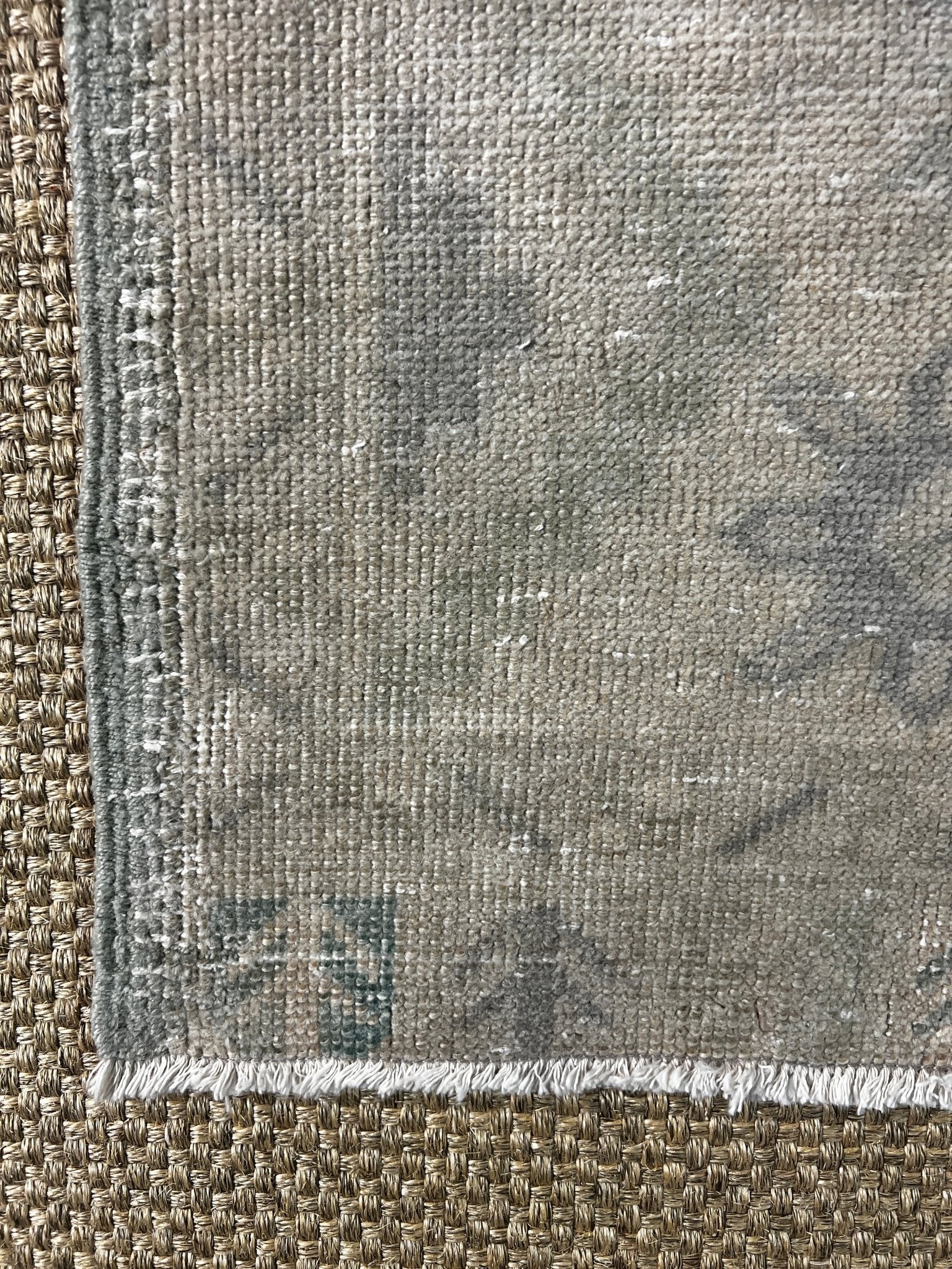 Vintage 1.9x3.8 Turkish Oushak Beige and Gray Small Rug | Banana Manor Rug Factory Outlet