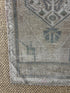 Vintage 1.9x3.8 Turkish Oushak Gray and Aqua Small Rug | Banana Manor Rug Factory Outlet