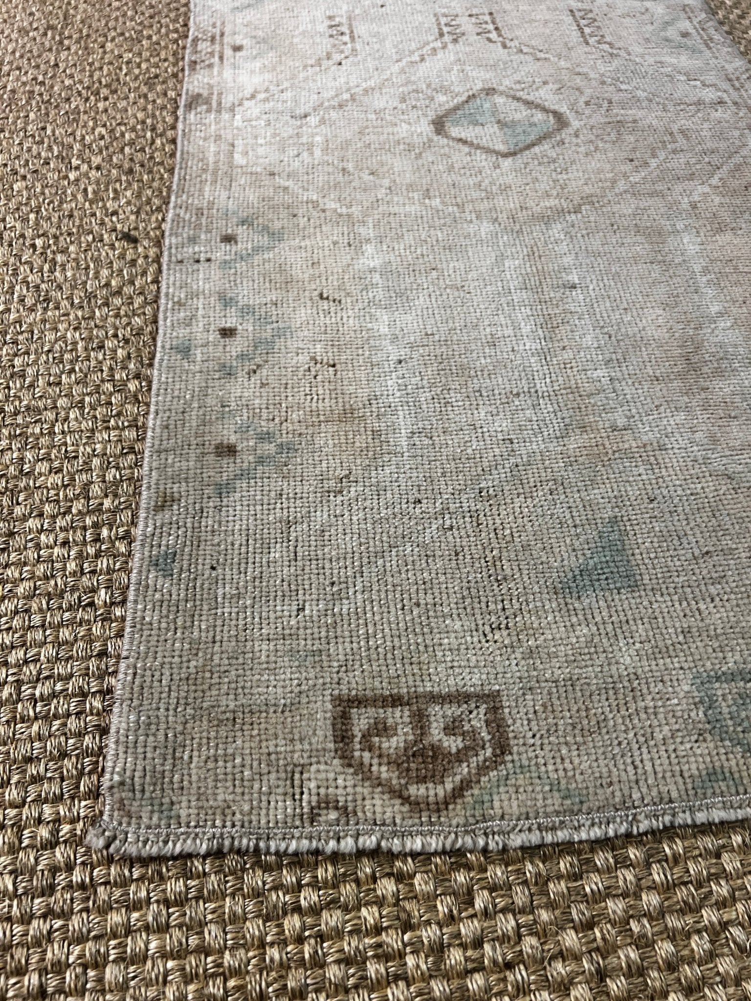 Vintage 1.9x3.8 Turkish Oushak Peach and Greige Small Rug | Banana Manor Rug Factory Outlet