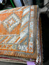 Vintage 2.10x13.6 Orange and Gray Turkish Oushak Runner | Banana Manor Rug Factory Outlet