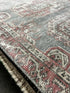 Vintage 2.4x10.4 Sage Green and Rust Turkish Oushak Runner | Banana Manor Rug Factory Outlet