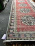 Vintage 2.6x10.8 Red and Gray Turkish Oushak Runner | Banana Manor Rug Factory Outlet