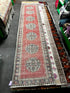 Vintage 2.6x10.8 Red and Gray Turkish Oushak Runner | Banana Manor Rug Factory Outlet