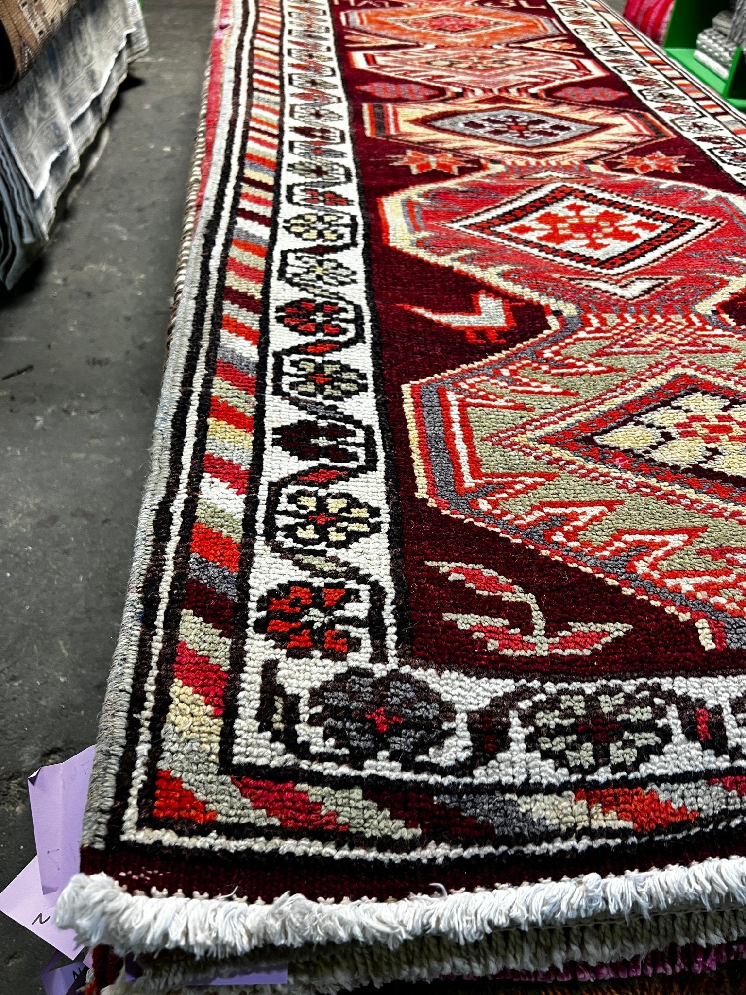 Vintage 2.7x13 Red Turkish Oushak Runner | Banana Manor Rug Factory Outlet