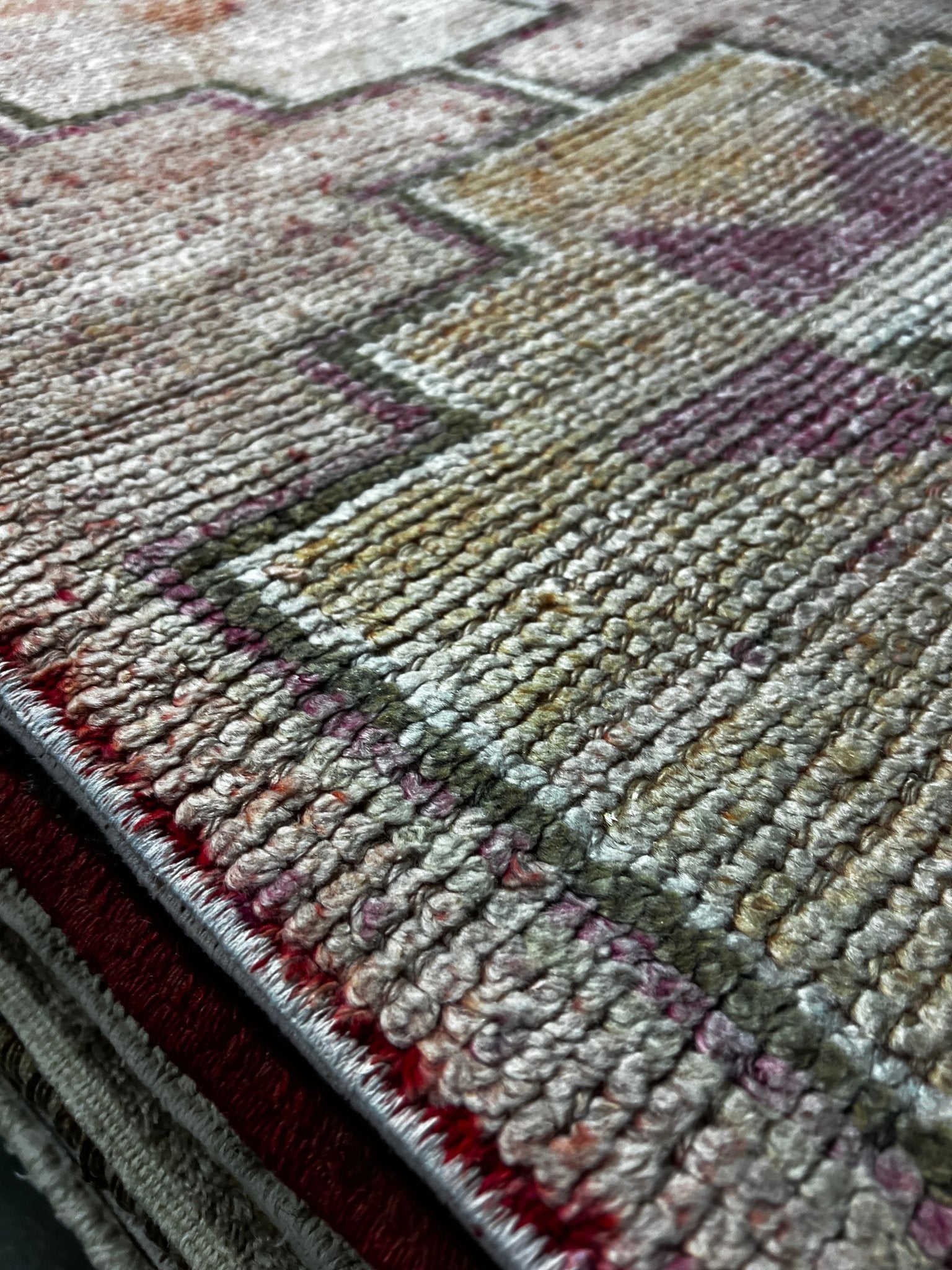 Vintage 2.7x9.7 Pink and Orange Turkish Oushak Runner | Banana Manor Rug Factory Outlet