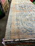 Vintage 2.8x10.5 Orange and Blue Turkish Oushak Runner | Banana Manor Rug Factory Outlet