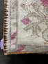 Vintage 2.9x11.8 Light Gray and Pink Turkish Oushak Runner | Banana Manor Rug Factory Outlet