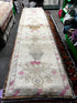 Vintage 2.9x11.8 Light Gray and Pink Turkish Oushak Runner | Banana Manor Rug Factory Outlet