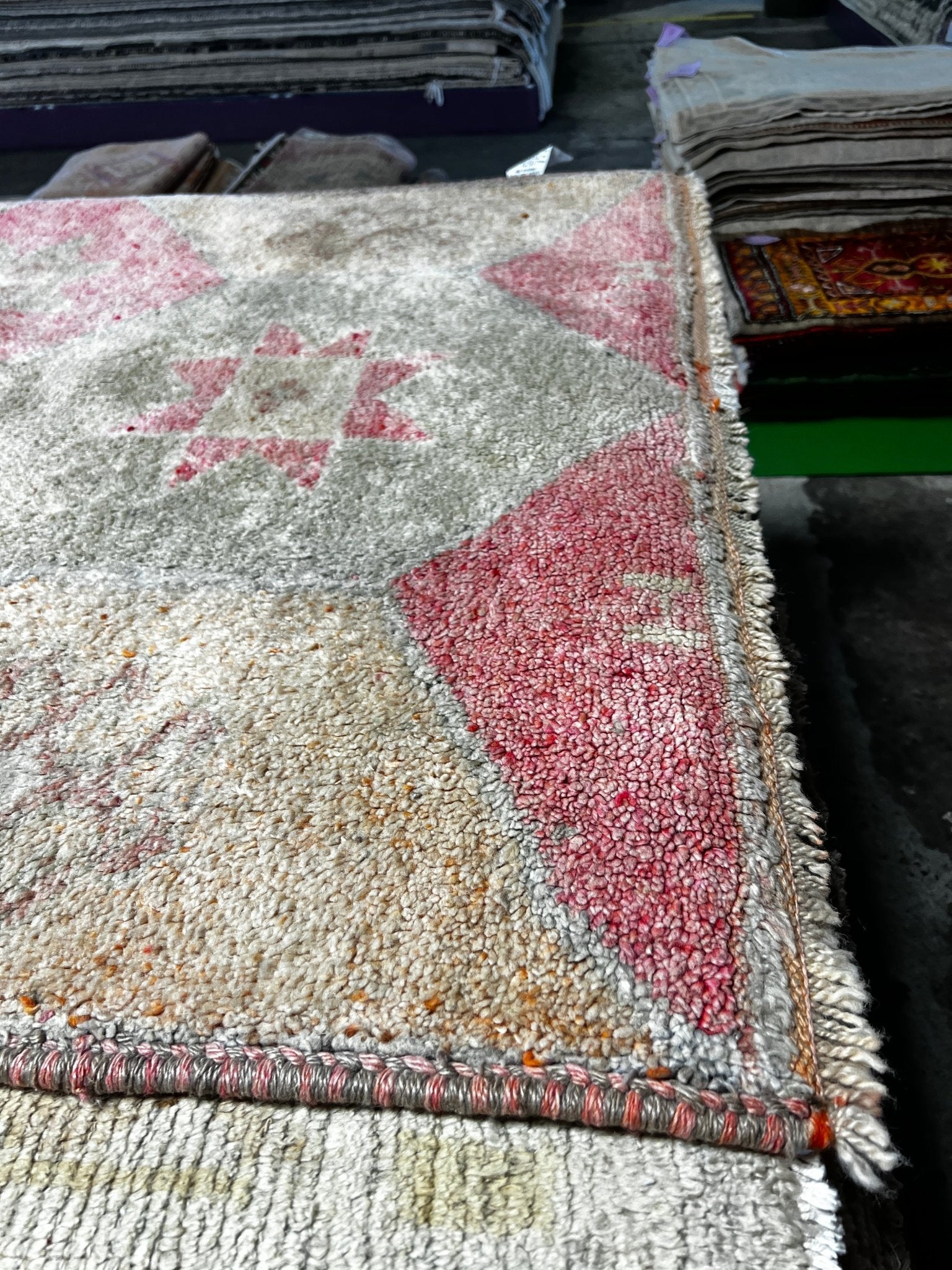 Vintage 3.10x11.2 Red and Green Turkish Runner | Banana Manor Rug Factory Outlet
