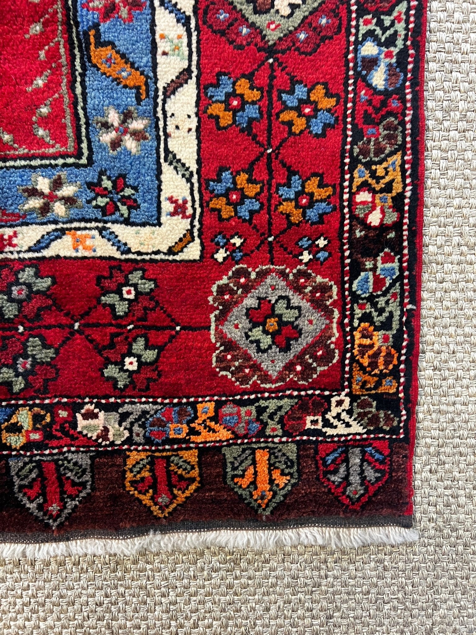 Vintage 3.10x6.7 Turkish Oushak Red Multicolor Rug | Banana Manor Rug Factory Outlet