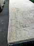 Vintage 3.11x11.6 Taupe and Beige Turkish Oushak | Banana Manor Rug Factory Outlet