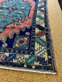 Vintage 3.6x5.6 Turkish Oushak Blue and Red Rug | Banana Manor Rug Factory Outlet