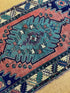 Vintage 3.6x5.6 Turkish Oushak Blue and Red Rug | Banana Manor Rug Factory Outlet