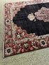 Vintage 3.7x4.11 Red and Black Turkish Oushak | Banana Manor Rug Factory Outlet