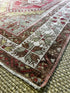 Vintage 3.8x5.9 Turkish Oushak Sage and Red Rug | Banana Manor Rug Factory Outlet