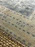 Vintage 3.9x6.9 Turkish Oushak Blue and Tan Rug | Banana Manor Rug Factory Outlet