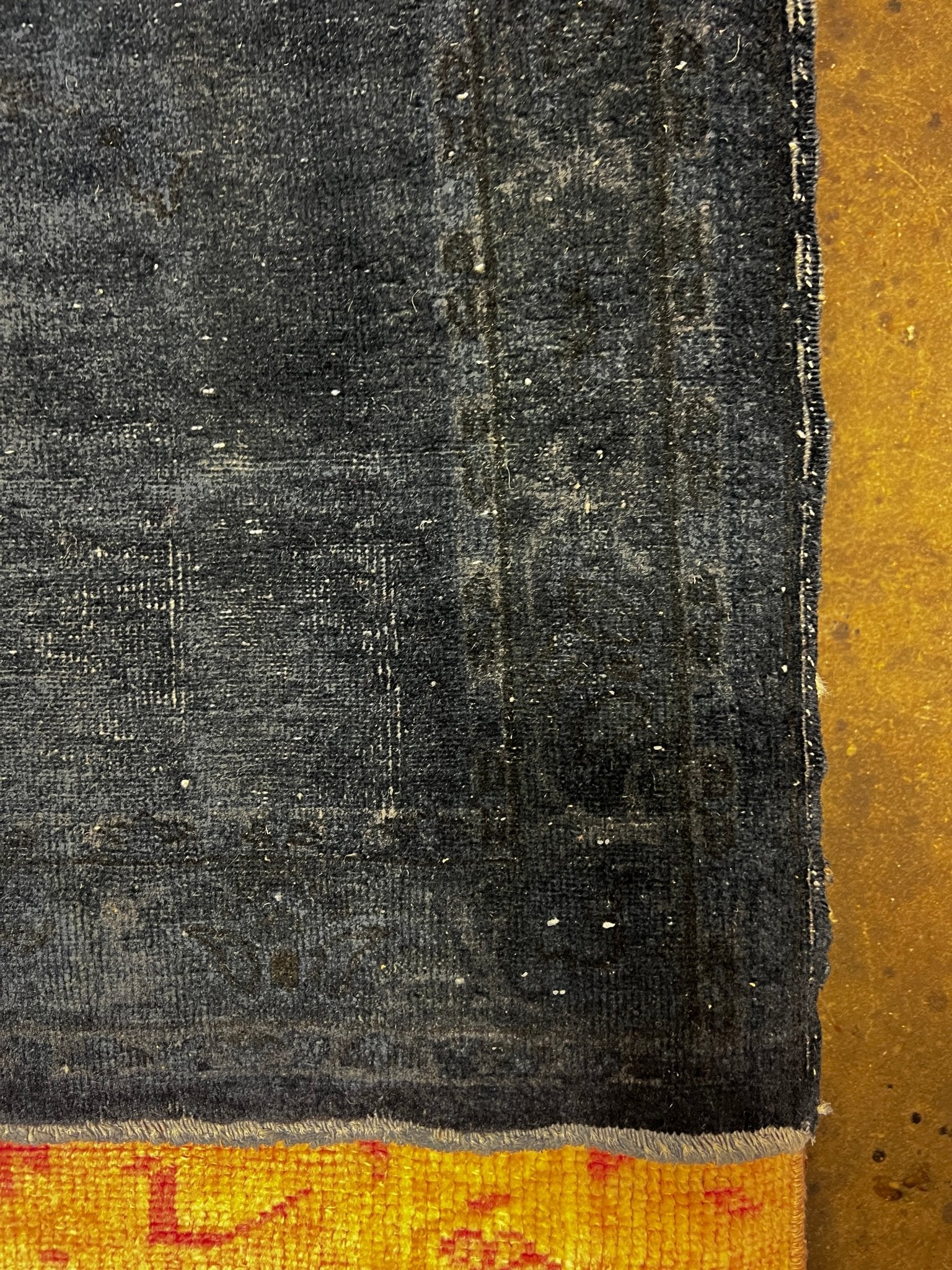 Vintage 3x10.10 Black and Green Turkish Oushak Runner | Banana Manor Rug Factory Outlet