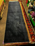Vintage 3x10.10 Black and Green Turkish Oushak Runner | Banana Manor Rug Factory Outlet