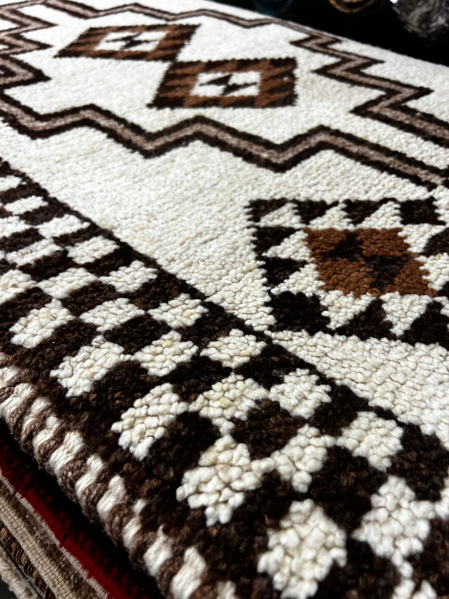 Vintage 3x11.10 Ivory and Brown Turkish Oushak Runner | Banana Manor Rug Factory Outlet