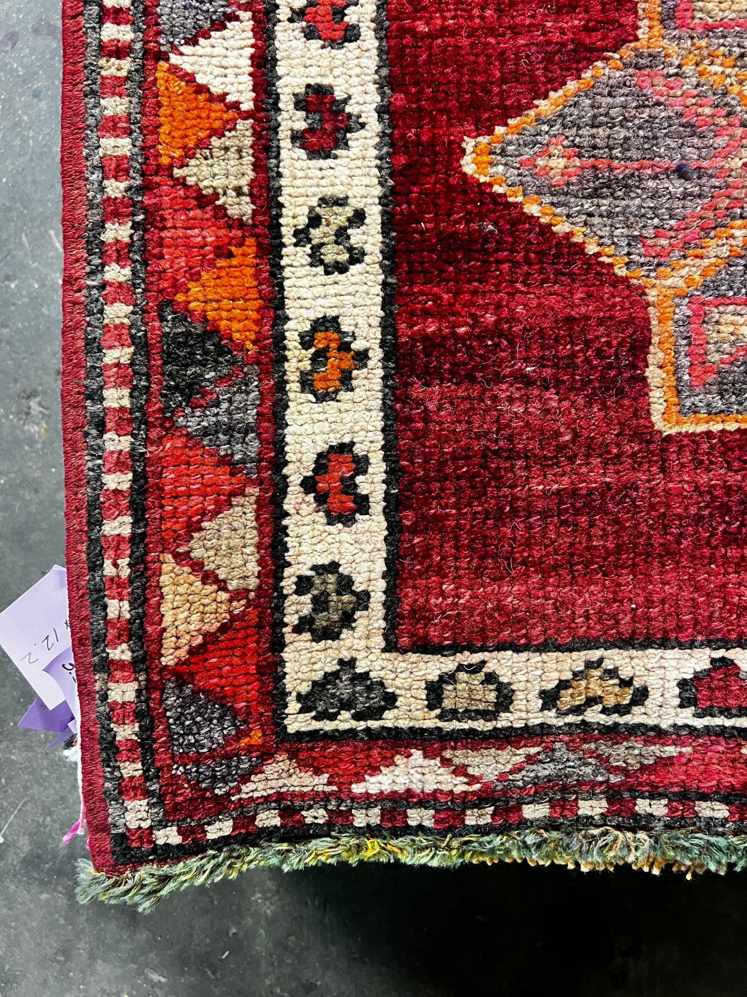 Vintage 3x13.2 Red and Orange Turkish Oushak Runner | Banana Manor Rug Factory Outlet