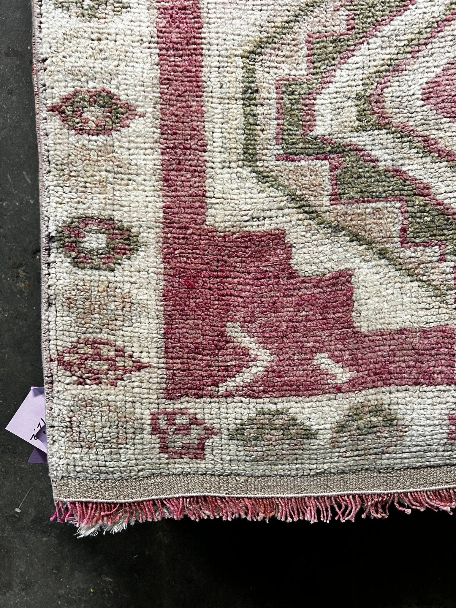 Vintage 3x9.7 Pink and Beige Turkish Oushak Runner | Banana Manor Rug Factory Outlet