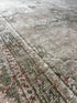 Vintage 4.11x13.10 Green and Beige Turkish Oushak | Banana Manor Rug Factory Outlet