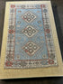 Vintage 4.2x6.10 Blue and Pink Turkish Oushak | Banana Manor Rug Factory Outlet