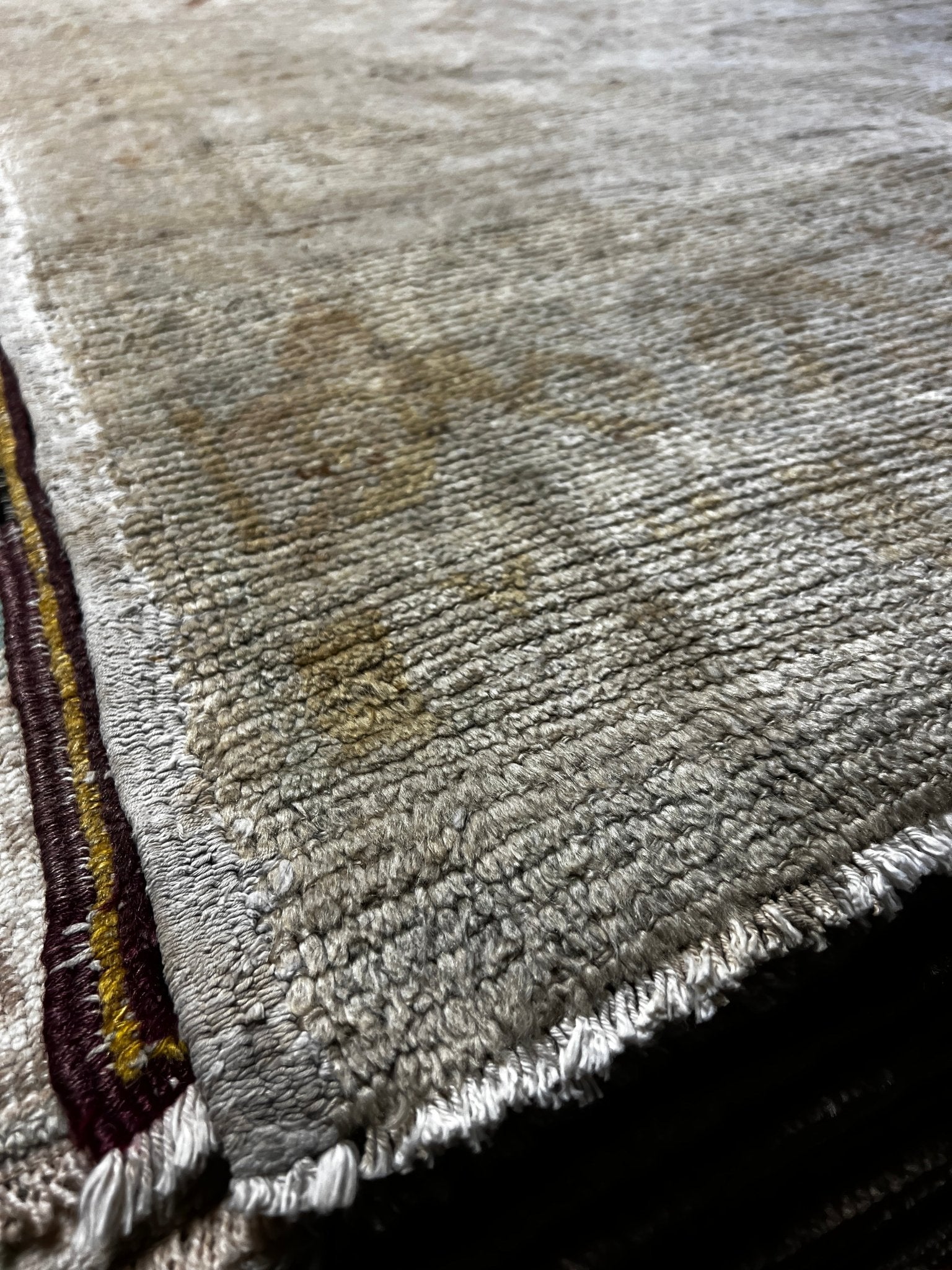 Vintage 4.4x12.4 Gray and Beige Turkish Oushak Runner | Banana Manor Rug Factory Outlet