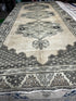 Vintage 4.5x10.4 Green and Grey Turkish Oushak | Banana Manor Rug Factory Outlet